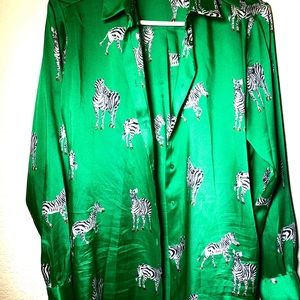Zebra Satin Blouse